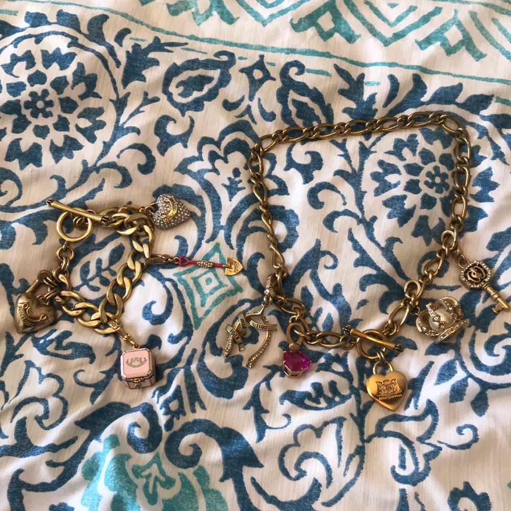 Juicy couture charms necklace and bracelet